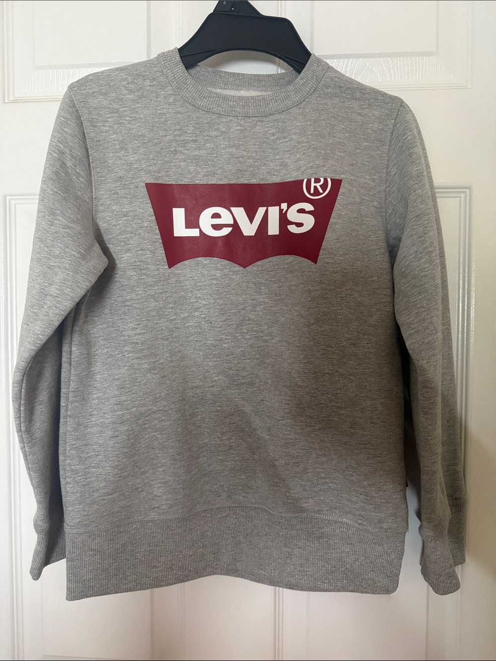 Levi's Gray Crewneck Sweatshirt with Red Logo